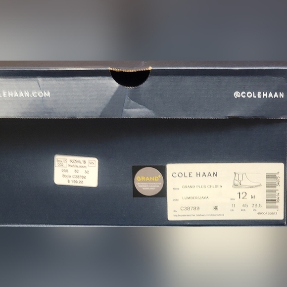 Cole Haan Grand Plus Chelsea Boots Mens Size 12 Brown Lumber/Java C38789 New - Picture 10 of 12